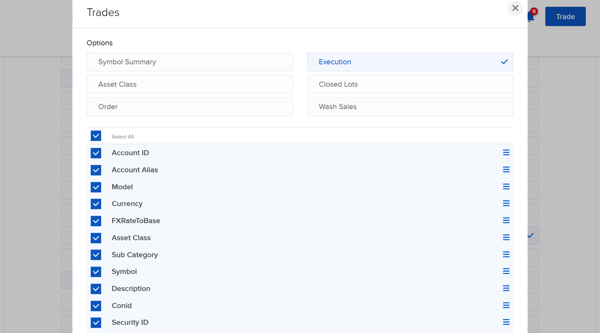 Configuration Trades